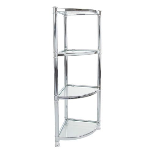 GLASS SHELF 4 TIER CORNER