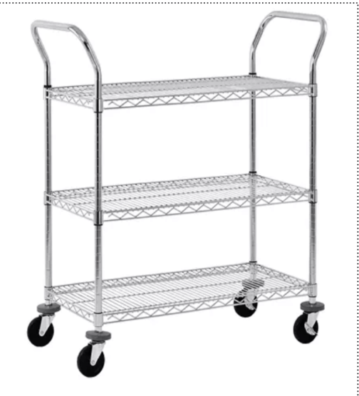 Sandusky 3-Tier Chrome Wire Cart