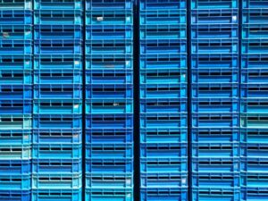 full-frame-shot-blue-metal-grate Large